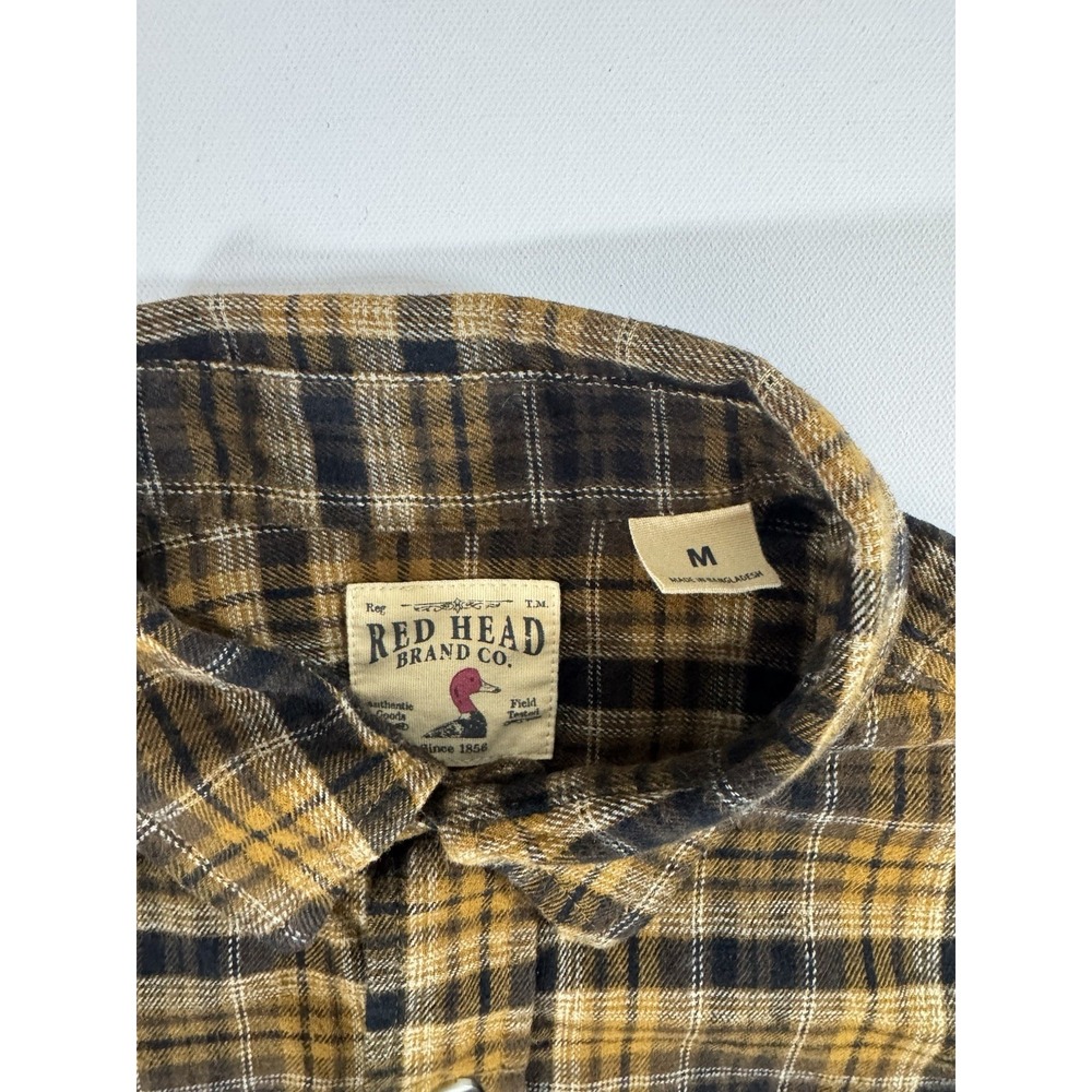 Red Head Flannel Shirt Mens Medium Brown Tartan Plaid Outdoor‎ Workwear Hunting - Picture 4 of 5